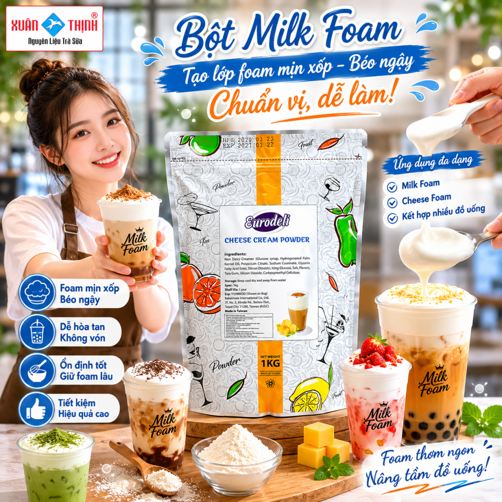 Bột Lớp Màng Sữa Vị Phô Mai Eurodeli